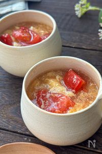 トマト嫌いがハマった【トマたまスープ】