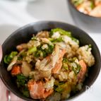 鮭と大根葉と舞茸の混ぜごはん