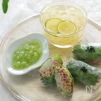 豚ひき肉と大葉の生春巻き 翡翠酢添え