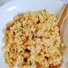 ゆみの作ってみた!投稿(新しい器で食べる「簡単鮭フレーク焼き飯」)