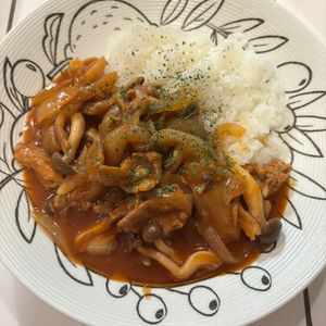 mi-koの作ってみた!投稿(【ハヤシライス】おうち調味料と豚こまで作る！お手軽和風ハヤシ)