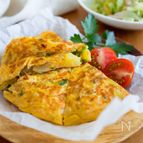 『じゃがいもと玉ねぎのオープンオムレツ』野菜ごろごろ♩