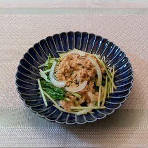 𝔂𝓾𝓶𝓲🍓の作ってみた!投稿(【水菜のツナそぼろサラダ】蒸らして食べやすい♪)