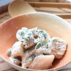 簡単おうちデリ♡れんこんと枝豆のチーズ＆ペッパー