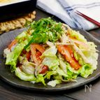 舞茸ソテーとトマトの塩麹レタスサラダ【簡単副菜】