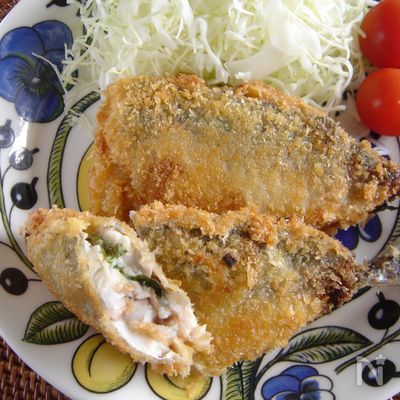 梅味噌のアジフライ。