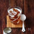 ほうじ茶ゼリー。ミルクソース。