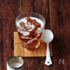 ほうじ茶ゼリー。ミルクソース。
