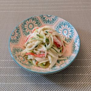 𝔂𝓾𝓶𝓲🍓の作ってみた!投稿(簡単♪新玉ねぎとカニかまの味噌マヨサラダ)