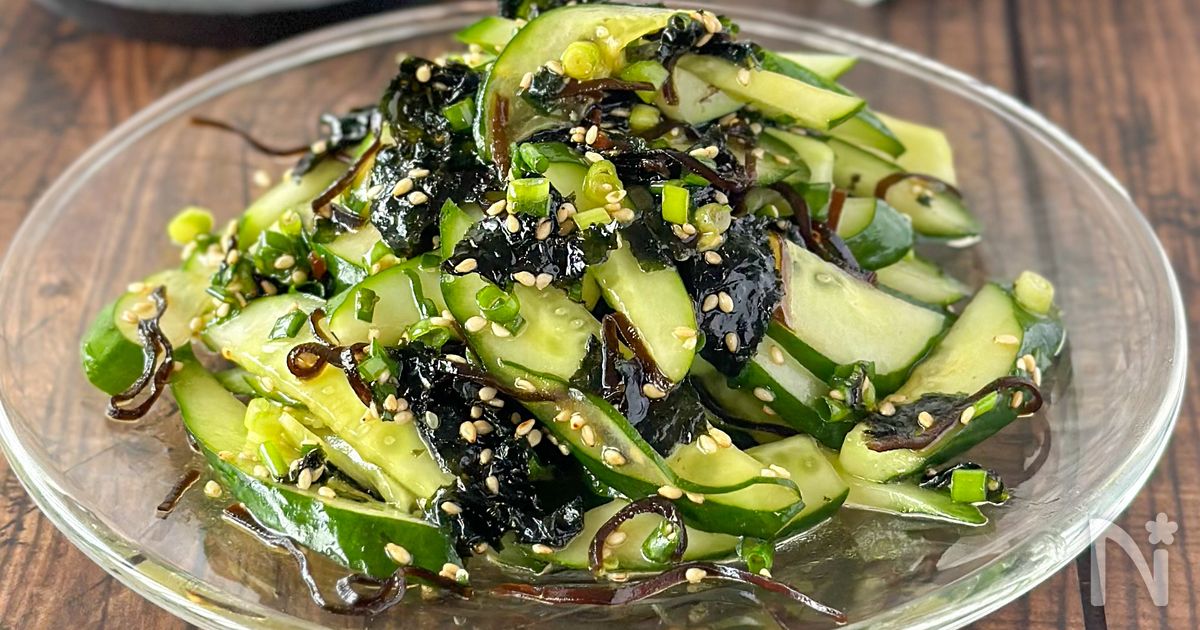 韓国海苔と塩昆布きゅうり和え