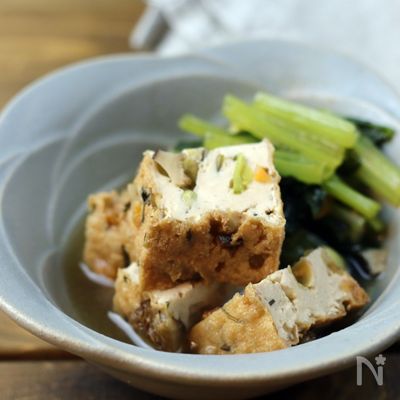 厚揚げと小松菜の煮物
