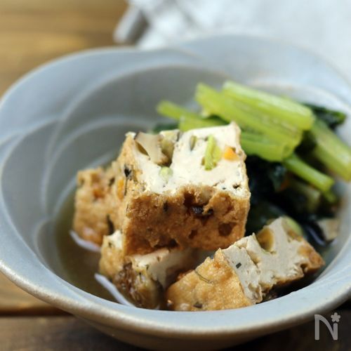 厚揚げと小松菜の煮物