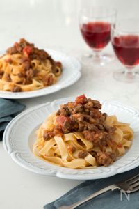 牛のラグーソースパスタ
