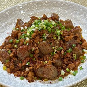 楽ラク手抜キッチン🐶🐾の作ってみた!投稿(腸活おかず《バリ旨♡麻婆こんにゃく》)