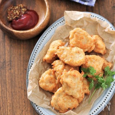 卵不使用！袋の上からもみもみするだけ。ふわふわチキンナゲット