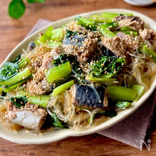 レンジで7分!サバ缶であと一品【サバ缶と春雨のうま煮】