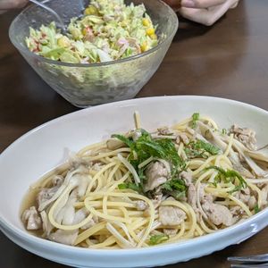 natsumiの作ってみた!投稿(【豚肉ときのこの和風スープパスタ】パスタ好きの夫が絶賛！)