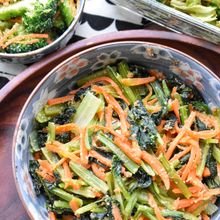 【小松菜の鶏ガラ炒め】5分de簡単!栄養満点◎旨味たっぷり♫