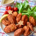 ヘルシー鶏むね肉で！明太子入りふわふわチキンナゲット♪