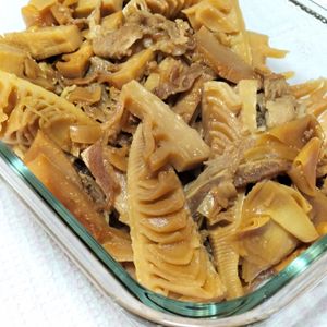 ぷぷはなの作ってみた!投稿(ワンパン10分！【牛肉とたけのこのしぐれ煮風】ご飯すすむ♩)