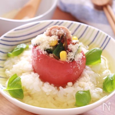 トマトのファルシ茶漬け。