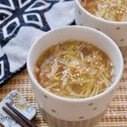あっさり味で合わせやすい♪『えのきと白菜の和風スープ』
