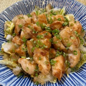 楽ラク手抜キッチン🐶🐾の作ってみた!投稿(1食140円♡ワンパン♩白菜と鶏胸肉のおろしぽん酢煮)
