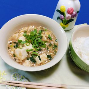 AKARI☆の作ってみた!投稿(【ピリッと旨い♡︎やみつき麻婆丼】包丁不使用！10分レシピ)