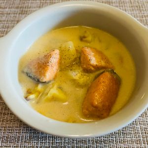 puricoの作ってみた!投稿(【鮭とじゃがいもと白菜の豆乳みそスープ】栄養たっぷり幸せの味)