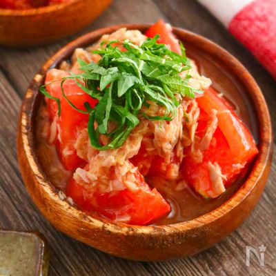 トマトとツナのさっぱりサラダ【切って和えるだけ♪簡単美味い】