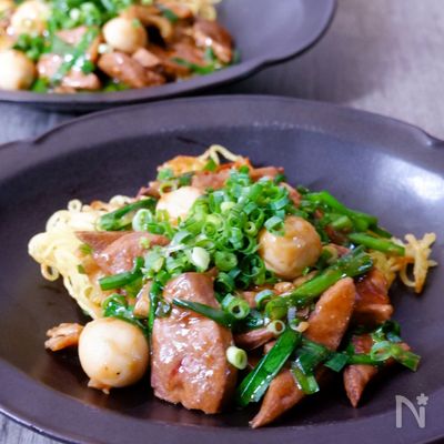 レバニラ風あんかけ焼きそば♪
