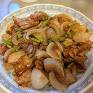 いちごの作ってみた!投稿(豚肉とにんにくの芽のオイスター炒め)