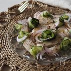 しっとり鶏むねカルパッチョ。むね肉で簡単、節約な一皿に。