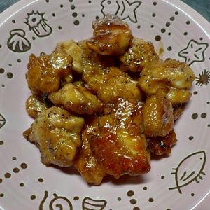 みか1062005の作ってみた!投稿(ワンパン10分！【鶏もも肉の甘辛レモンペッパーチキン】)