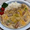 楽ラク手抜キッチン🐶🐾の作ってみた!投稿(手軽なのにごちそう感♪【白菜とウインナーのクリームごはん】)