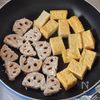 なすと厚揚げれんこんの甘酢炒めの工程3