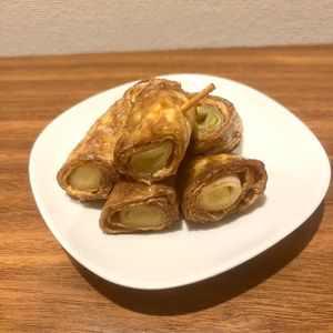 金の作ってみた!投稿(材料2つ！しみじゅわ〜！長ネギのきつね巻き煮♩簡単おつまみ)