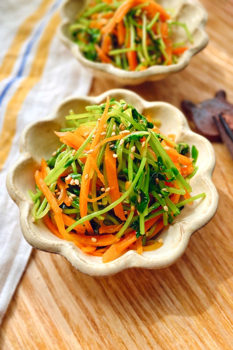 豆苗とにんじんのナムル