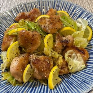 楽ラク手抜キッチン🐶🐾の作ってみた!投稿(爽やか♪鶏もも肉とキャベツの旨塩レモン炒め)