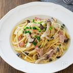 きのこたっぷり♪鶏だし豆乳パスタ