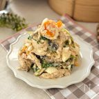 豆腐で簡単【鶏肉と豆苗のクリーミーサラダ】