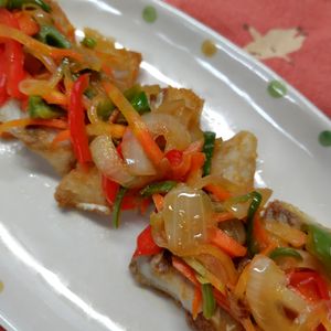 コスモスの作ってみた!投稿(【たらの野菜南蛮だれ】お魚とお野菜でバランス良く♪)