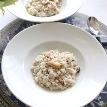 きのことクルミの本鶏だしリゾット