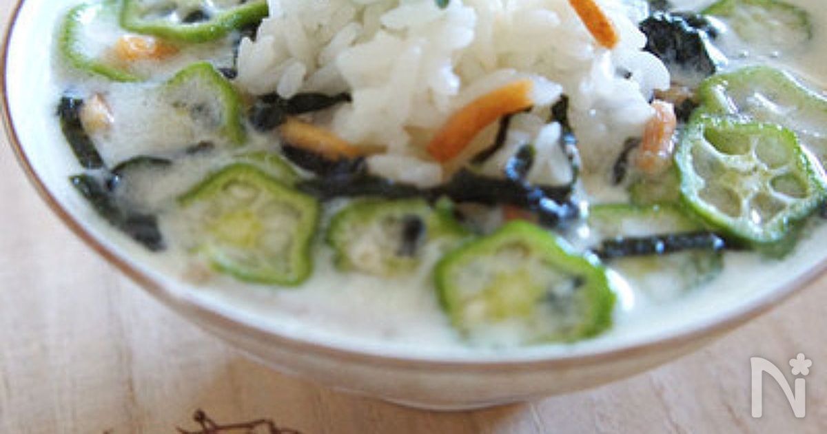 豆乳とオクラのヘルシートロトロ茶づけ