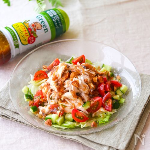 【レンジでしっとり】ささみと夏野菜のパワーサラダ