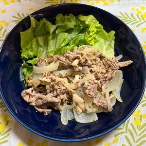 チョビの助の作ってみた!投稿(漬けて焼くだけ♡豚肉としめじのマスタード炒め)