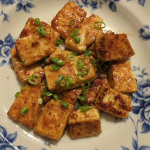 たりおの作ってみた!投稿(豆腐ステーキ 粒マスタード照焼きで♪)