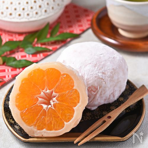 材料4つ♪ライスペーパーで≪みかん大福≫