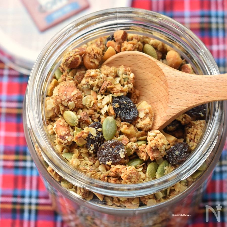 噛みごたえのあるグラノーラバーのレシピ