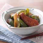 蒸し煮でとろっと。ピーマンとさつま揚げの甘辛煮